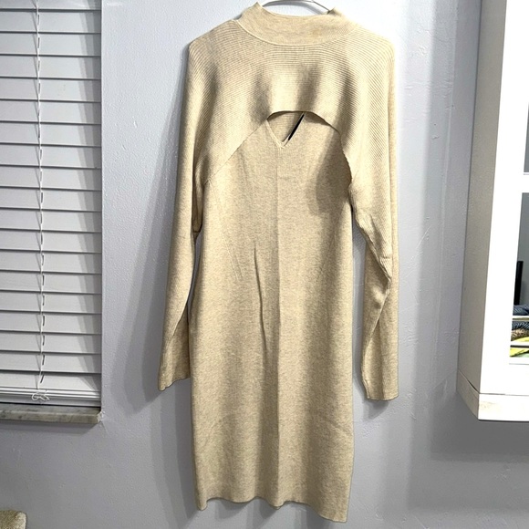 Banana Republic cream dress with extra cropped top sweater - Picture 3 of 5